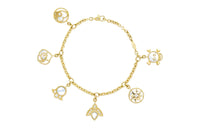 DIOR 18K Gold, Mother Of Pearl, Diamond Bracelets Unisex Gold