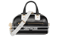 DIOR Smooth Cow Leather Bowling Bag, Shoulder Bag, Crossbody Bag, Handbag Trumpets Women's Black