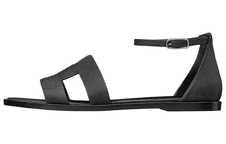 HERMES Santorini Strap Sandals Women's Black