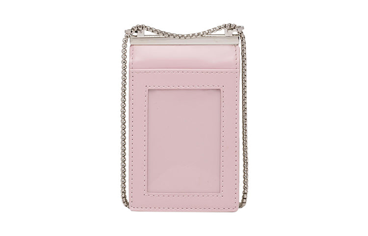 PRADA Brushed Leather Card Holder Women's Pink