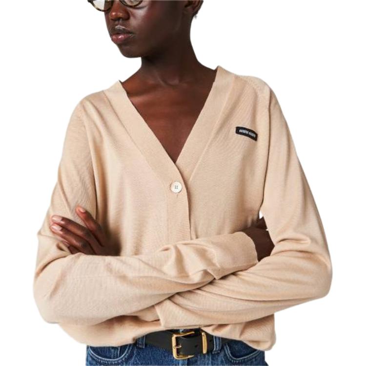 MIU MIU Cashmere And Silk Cardigan Knitwear Women's Flesh Pink