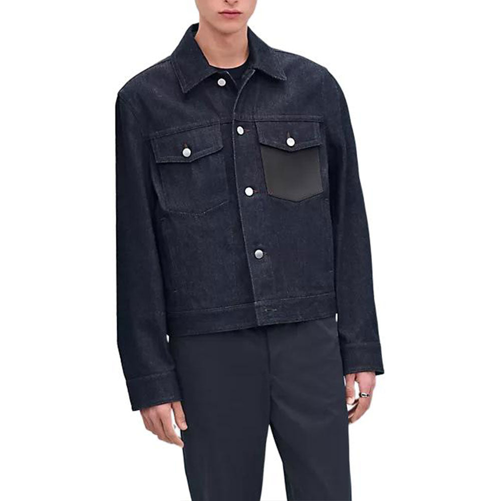 HERMES SS25 Denim Jacket Men's Marine Blue