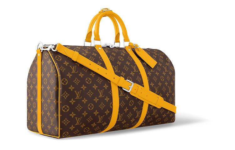 LOUIS VUITTON Keepall Monogram Macassar Coated Canvas Monkey Bag, Crossbody Handbag, Travel Bag Men's