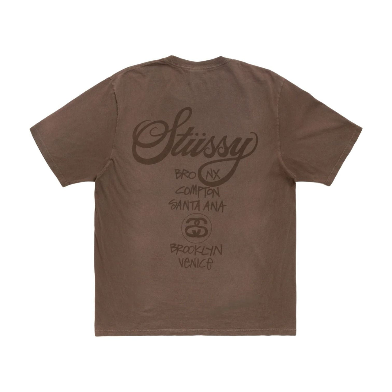 Stussy World Tour T-Shirt 'Sun Faded Brown' 3903962SF-SUNF