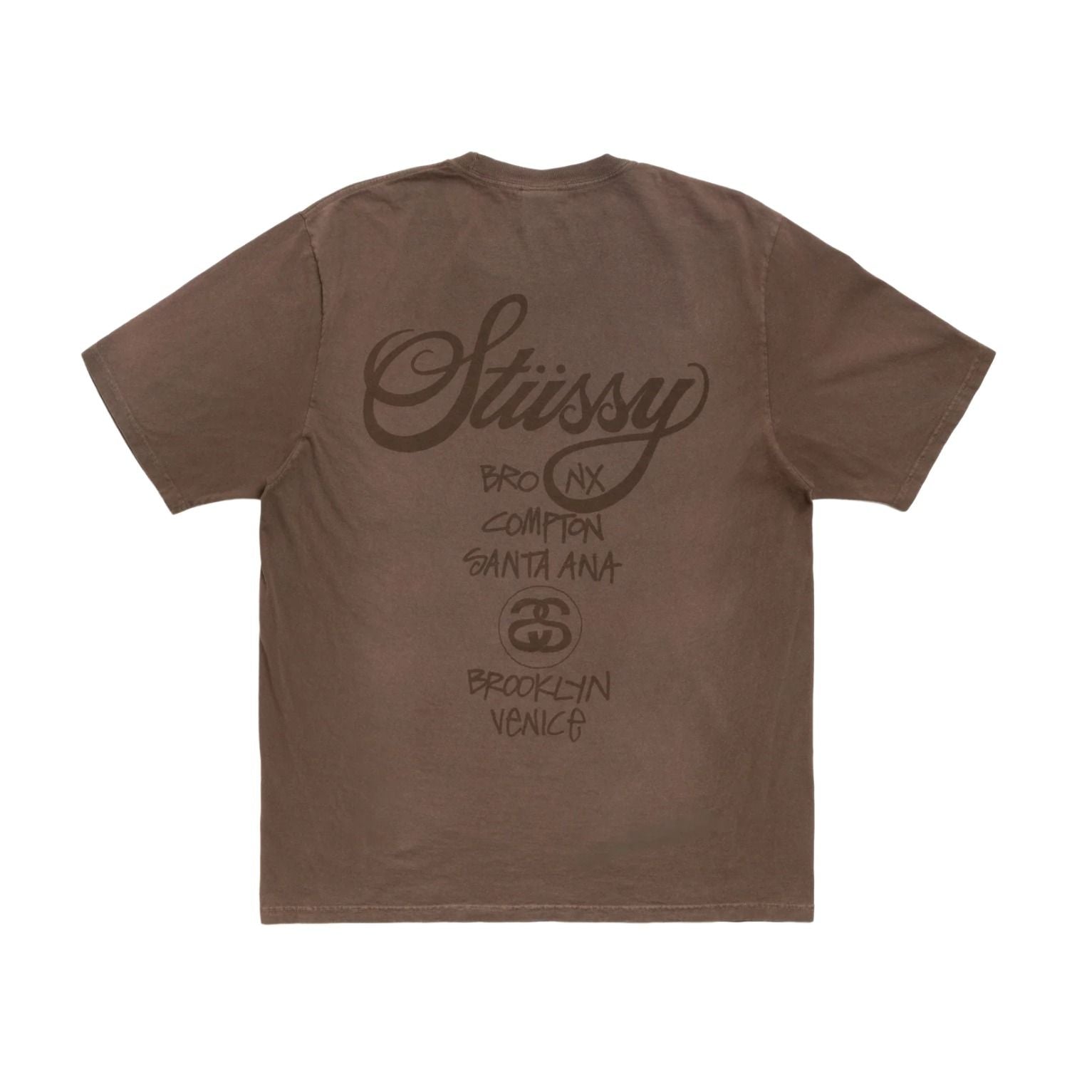 Stussy World Tour T-Shirt 'Sun Faded Brown' 3903962SF-SUNF