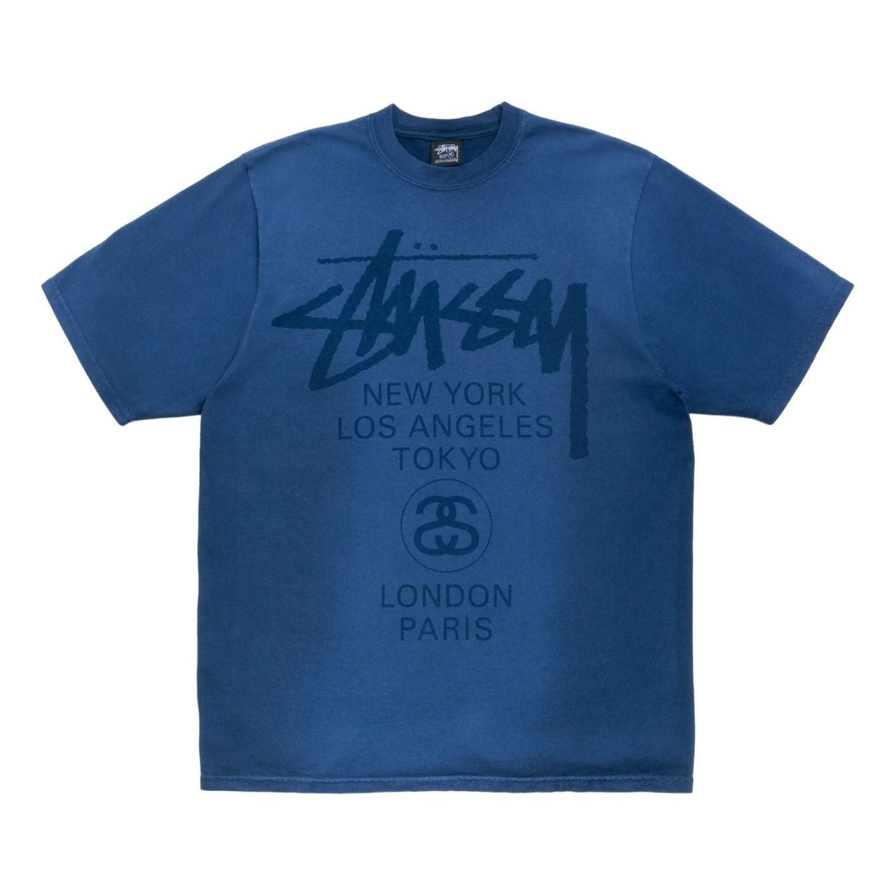 Stussy World Tour T-Shirt 'Sun Faded Navy' 3903962SF-SUN