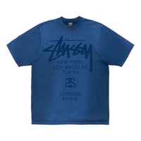 Stussy World Tour T-Shirt 'Sun Faded Navy' 3903962SF-SUN