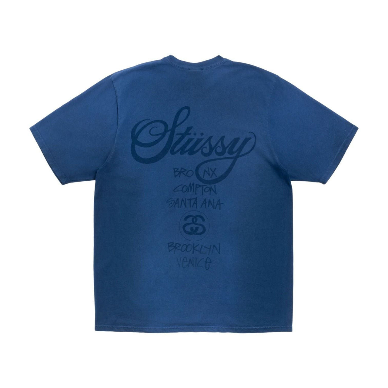 Stussy World Tour T-Shirt 'Sun Faded Navy' 3903962SF-SUN