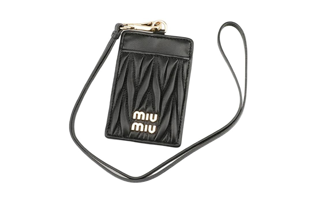 MIU MIU Leather Card Holder Women's Black