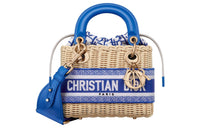 DIOR Lady Dior Wicker Daisie Bag Shoulder Bag Crossbody Bag Handbag Mini Women's Fluorescent Blue