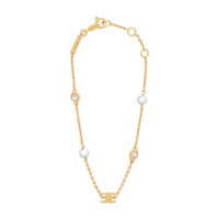 CELINE Bracelet In Brass Strass And Resin Pearls