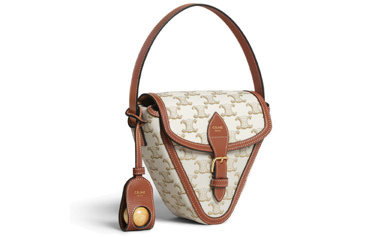 CELINE Canvas With Leather Handbag Women's White