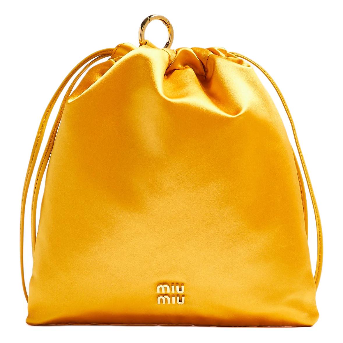 MIU MIU Satin Clutch Women's Yellow