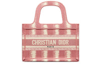 DIOR BookTote Embroidery Tote Bag Shopping Bag Handbag Mini Women's Pink