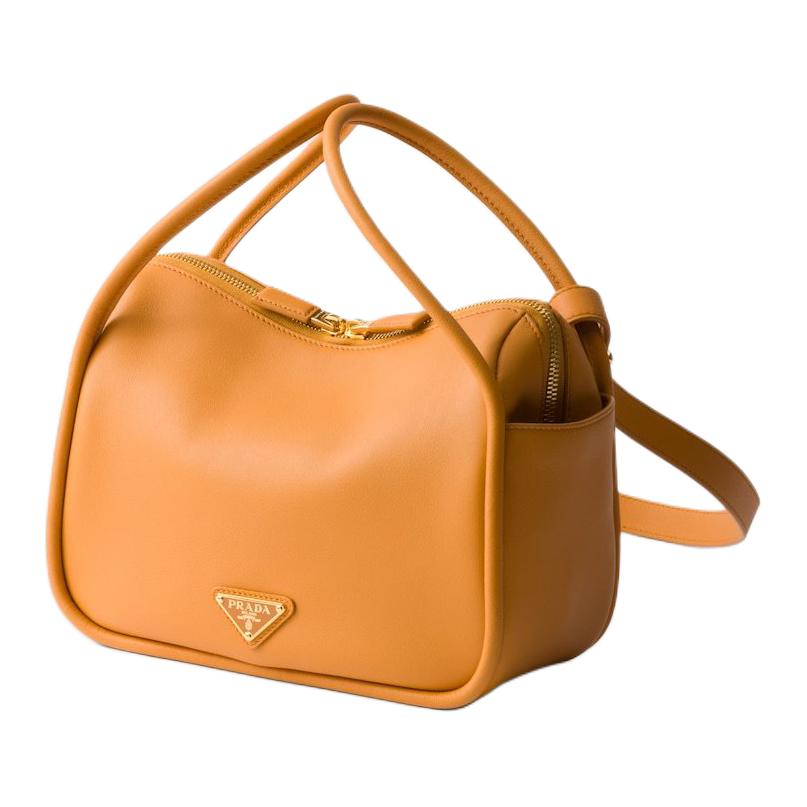PRADA Calfskin Handbag Women's Amber