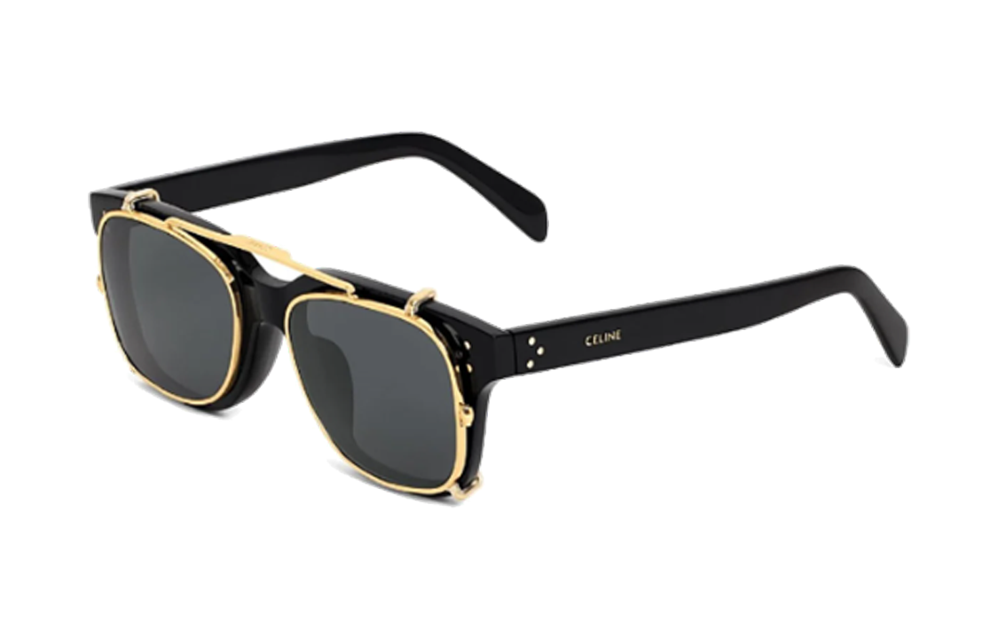 CELINE Irregular Shape Sunglasses Women's Black