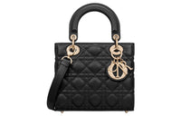 DIOR Lady Dior Calfskin Lady Dior Bag, Shoulder Bag, Crossbody Bag, Handbag Small Size Women's Black