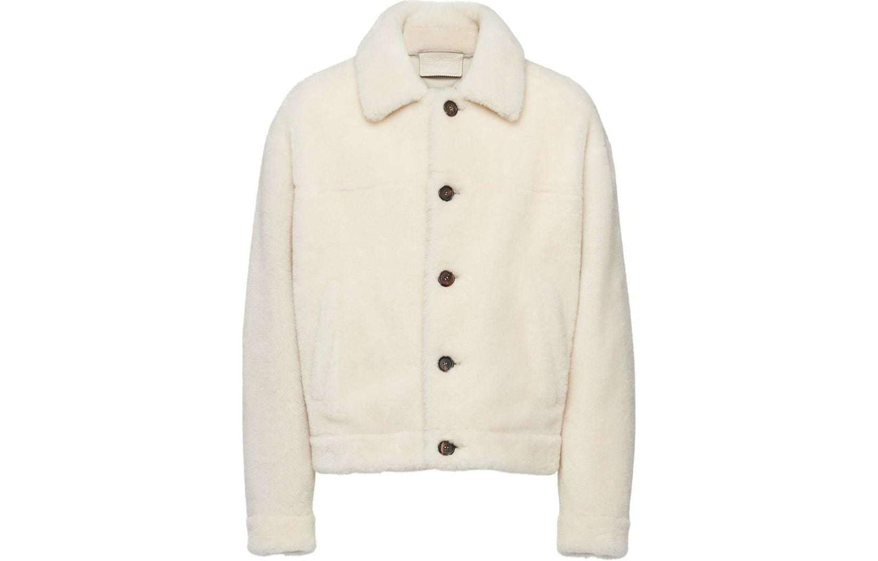 PRADA Button-front Shearling Jacket