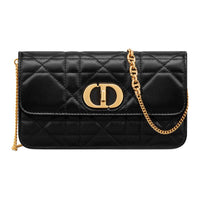 DIOR Sheepskin Shoulder Bag Women's Black