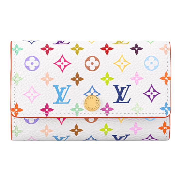 LOUIS VUITTON Takashi Murakami Collaboration Canvas Key Pouch Women's White & Multicolor
