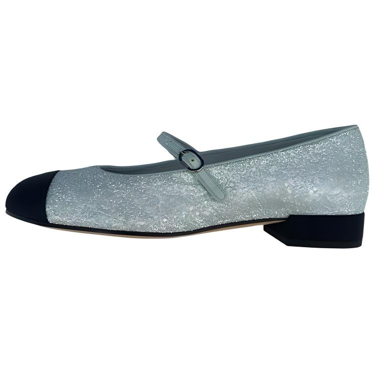 CHANEL Casual Single Shoes Women's Blue Black