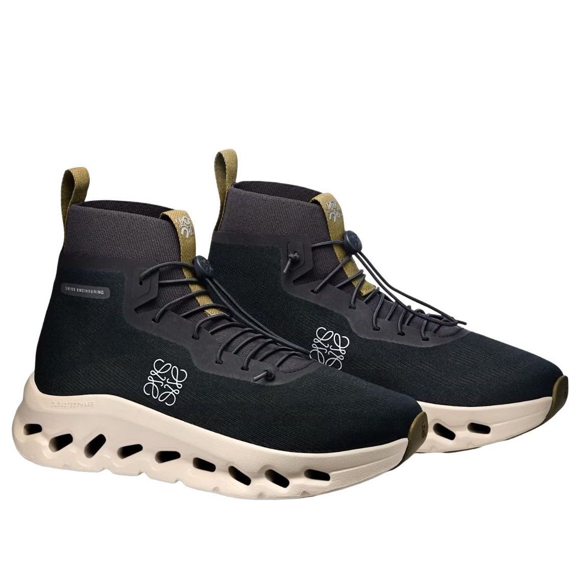 (WMNS) On Running x Loewe Cloudtilt Hi 'Black Oatmeal Olive' 3WG10765483
