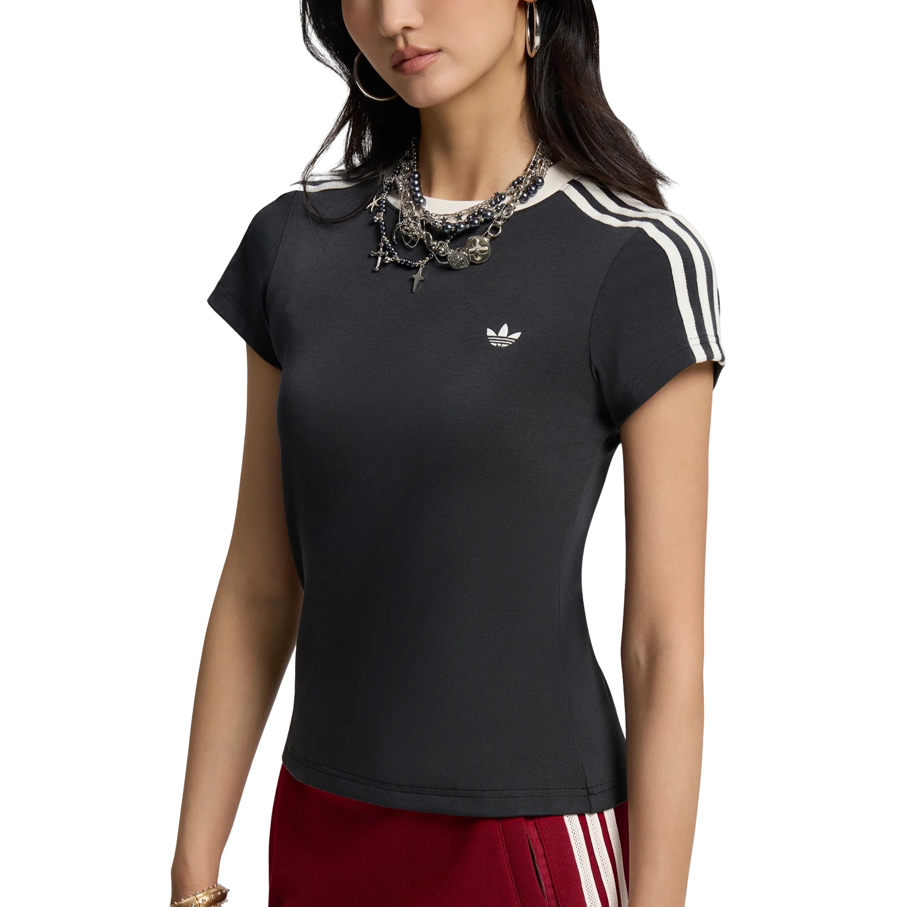 (WMNS) adidas Tailored Cali T-Shirt Asia Sizing 'Carbon' KT7789