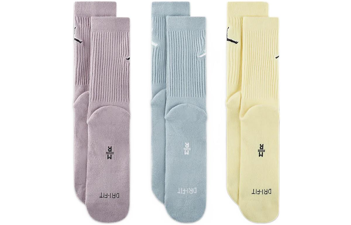 Air Jordan Everyday Max Crew Basketball Socks 'Lilac Blue Yellow' SX5545-917