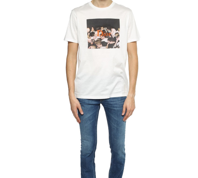 DIOR Portrait Print Crewneck For Men White 733J603WI114-089