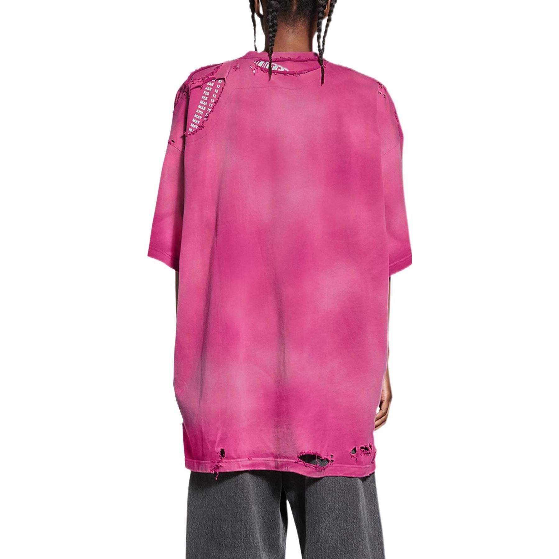 Balenciaga 3B Sports Icon Repaired Oversized T-Shirt 'Dark Fucshia' 704056TMVA50556
