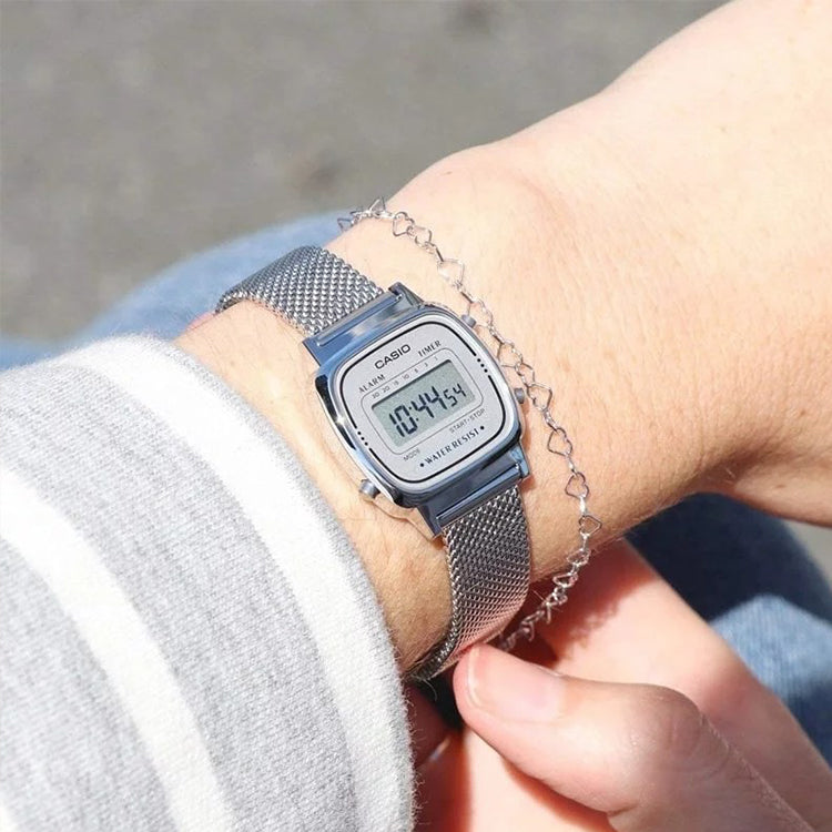 CASIO Analog Waterproof Unisex Silver Digital LA670WEM-7