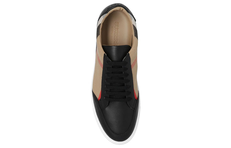 (WMNS) Burberry 25 Check and Leather Sneakers 'Black' 80575081