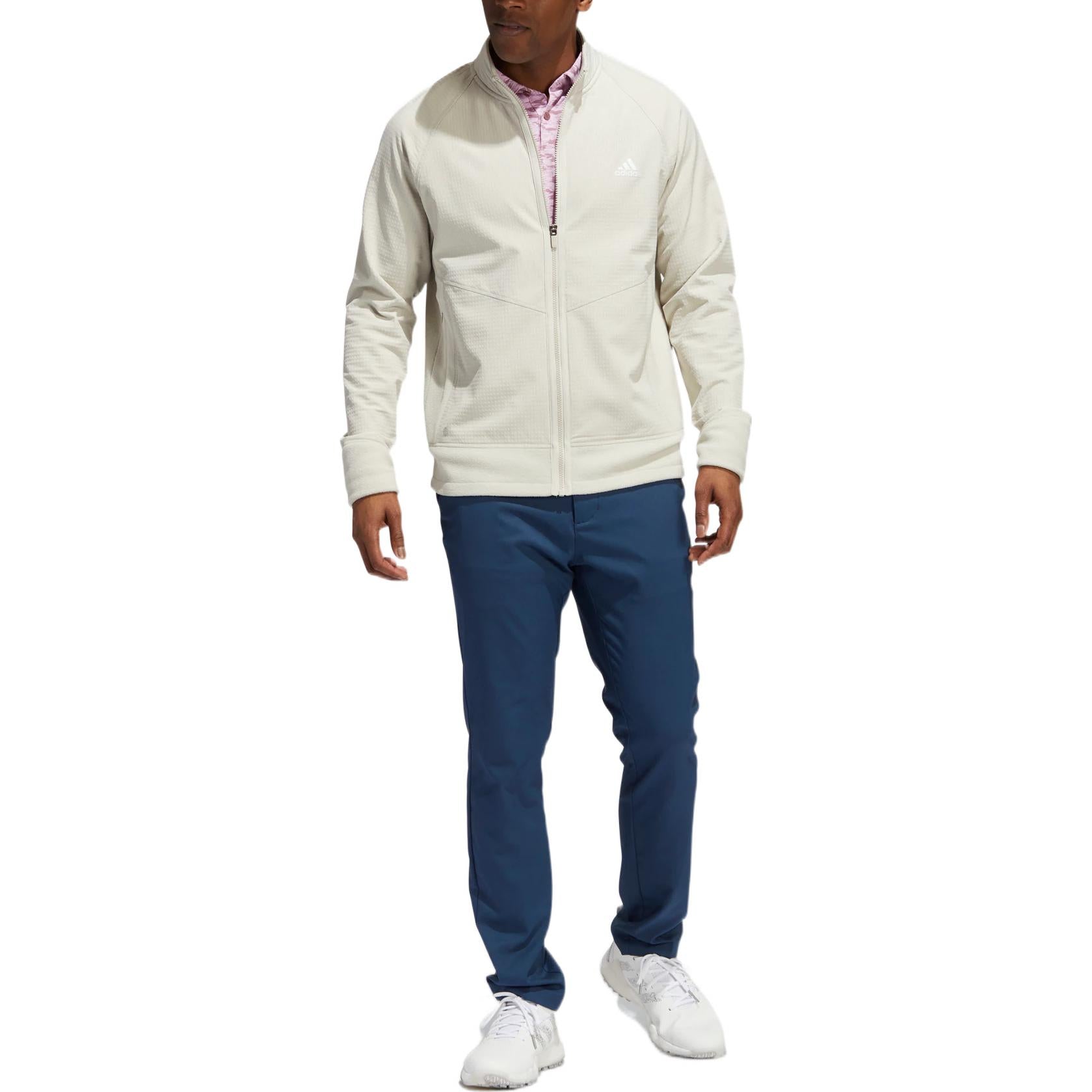 Men's adidas Stmnt Fz Jkt Solid Color Small Logo Zipper Cardigan Long Sleeves Jacket White HM7376