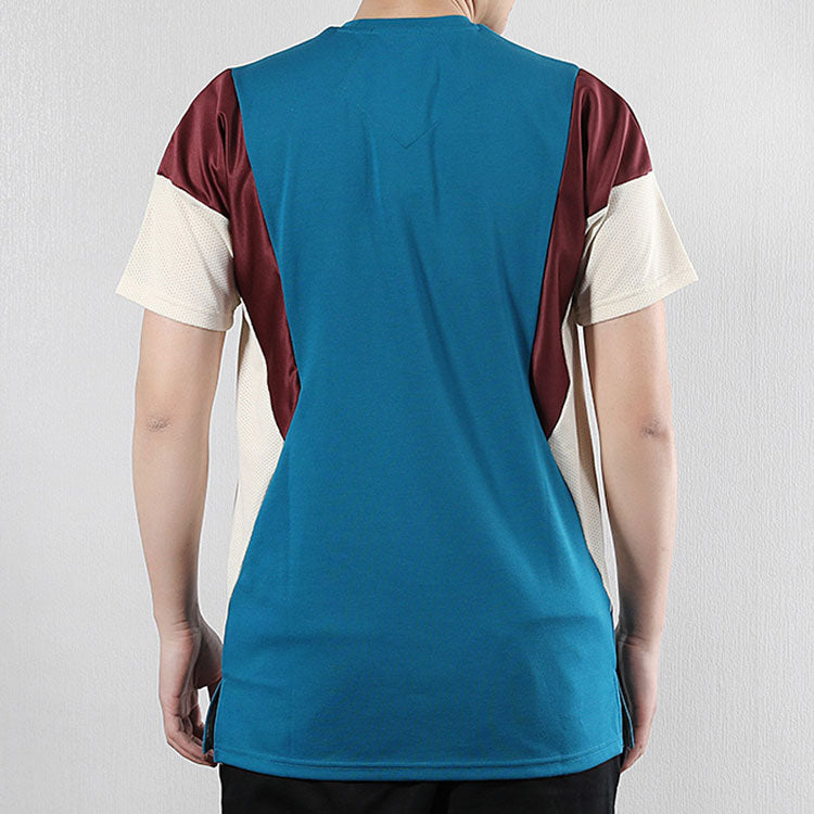 Nike Colorblock Sports Running Round Neck Quick Dry Short Sleeve Blue AO0415-301