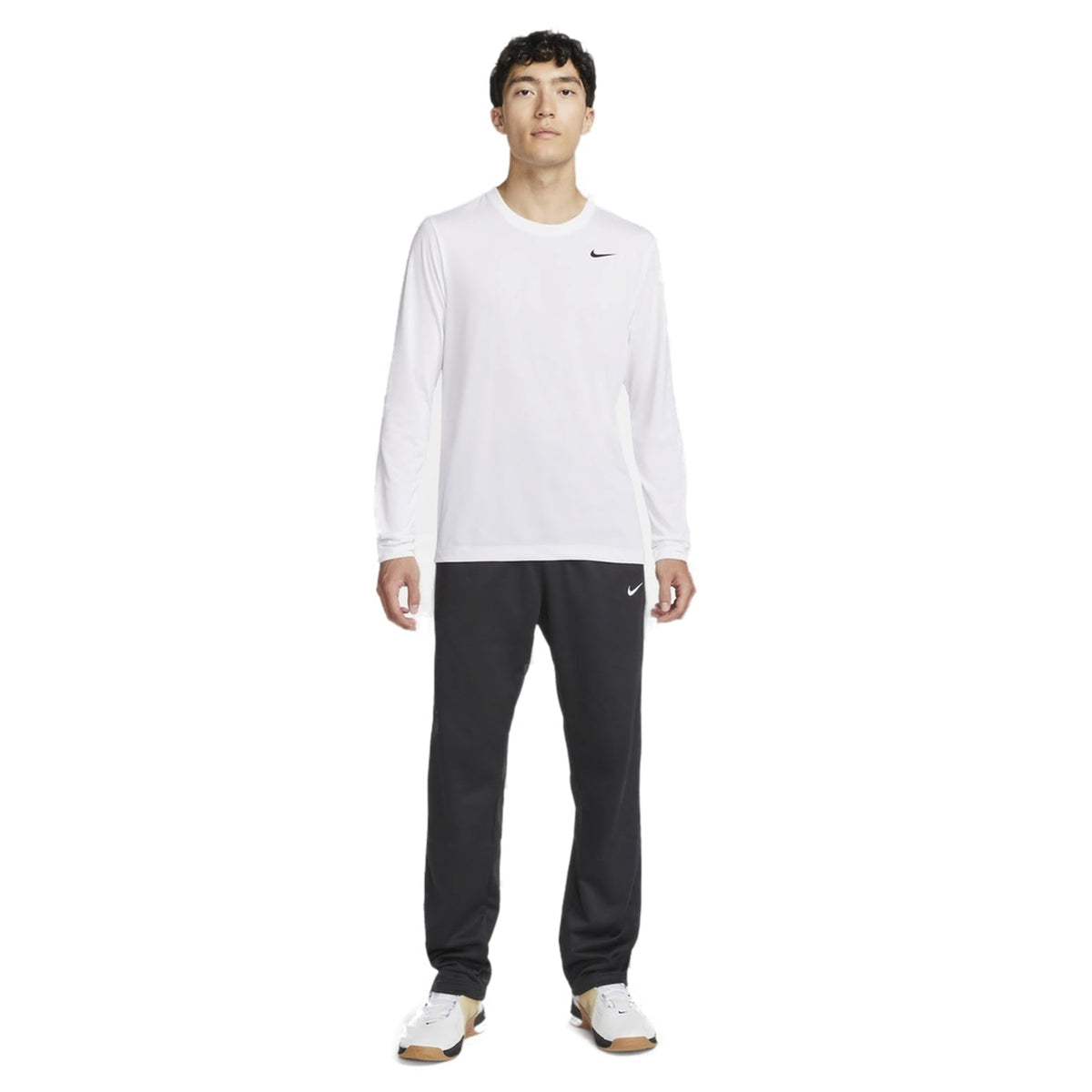 Nike Dri-FIT Logo Long-Sleeves Tee 'White' DX0994-100