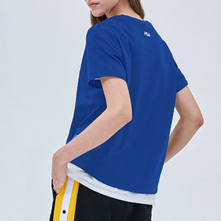 (WMNS) Fila Minimalistic logo Short Sleeve Blue T11W022107F-BU