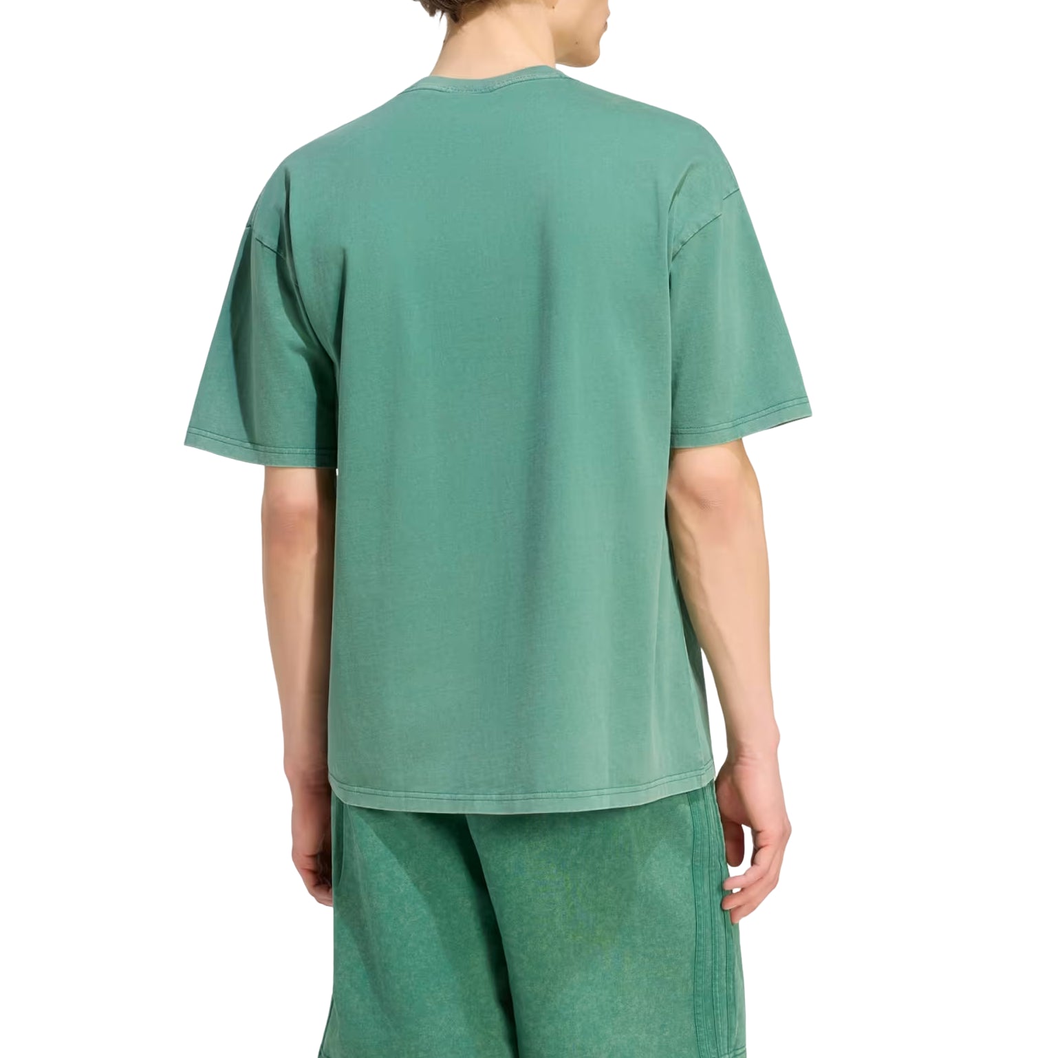 adidas Trefoil Essentials Washed Loose Dropped T-Shirt Asia Sizing 'Collegiate Green' LC6377