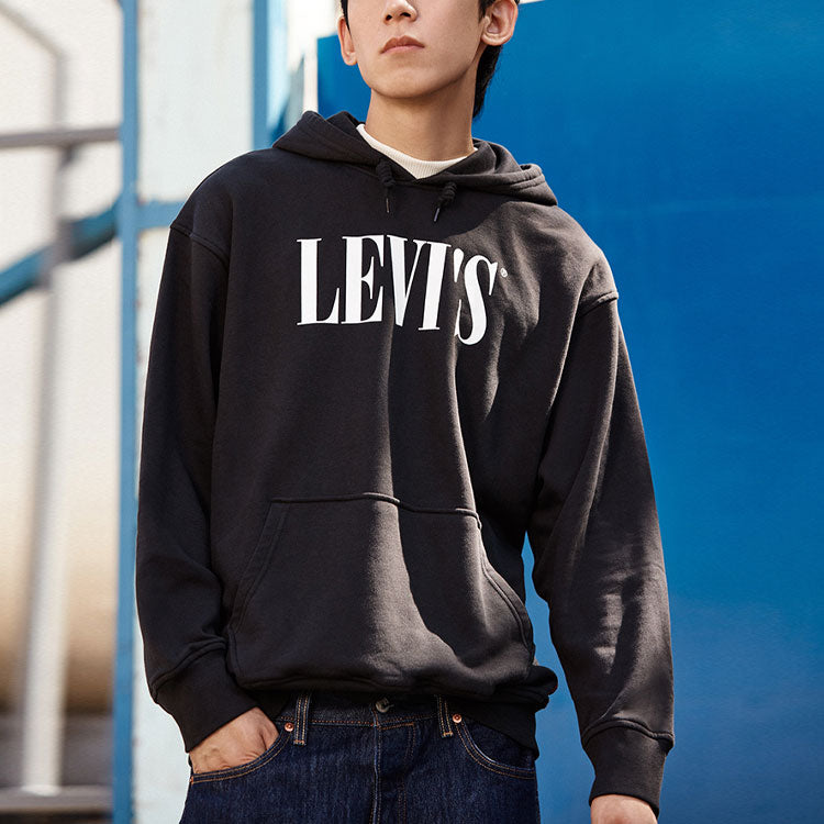Men's Levis Fleece Lined Hooded Printing Black 38821-0001