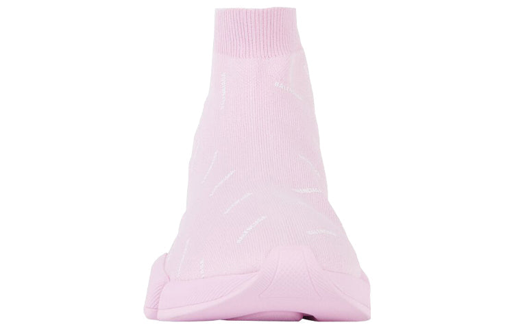 (WMNS) Balenciaga Speed 2.0 Sneakers 'Recycled Knit with Logo All Over Pink' 617196W2DBO5601