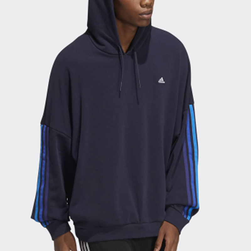 Men's adidas Contrasting Colors Stripe Sports Ink Blue HC9965