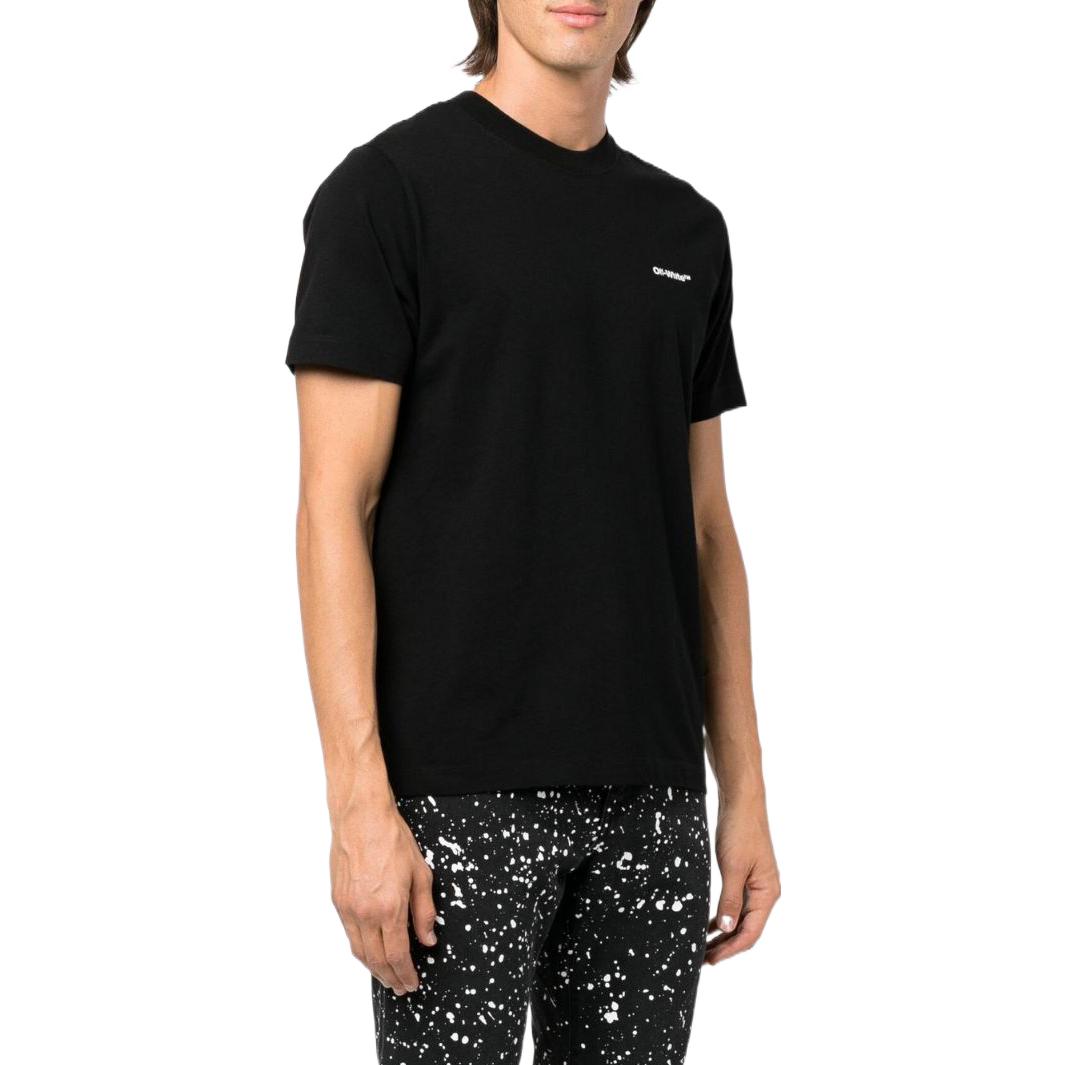 Men's Off-White SS22 Back Print Short Sleeve Black T-Shirt OMAA027F22JER01610011001