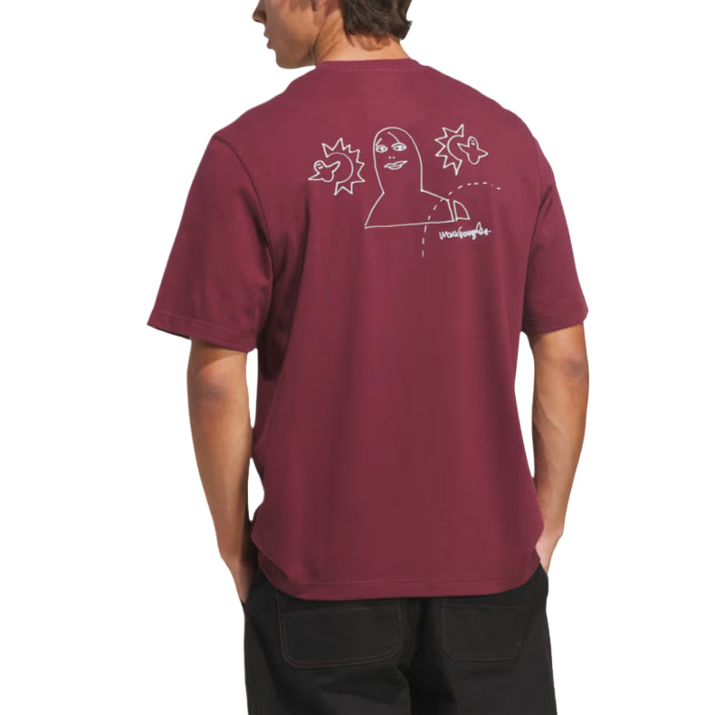 adidas Skateboarding x Mark Gonzales Not Amused T-Shirt 'Shadow Red Halo Silver' KQ6267