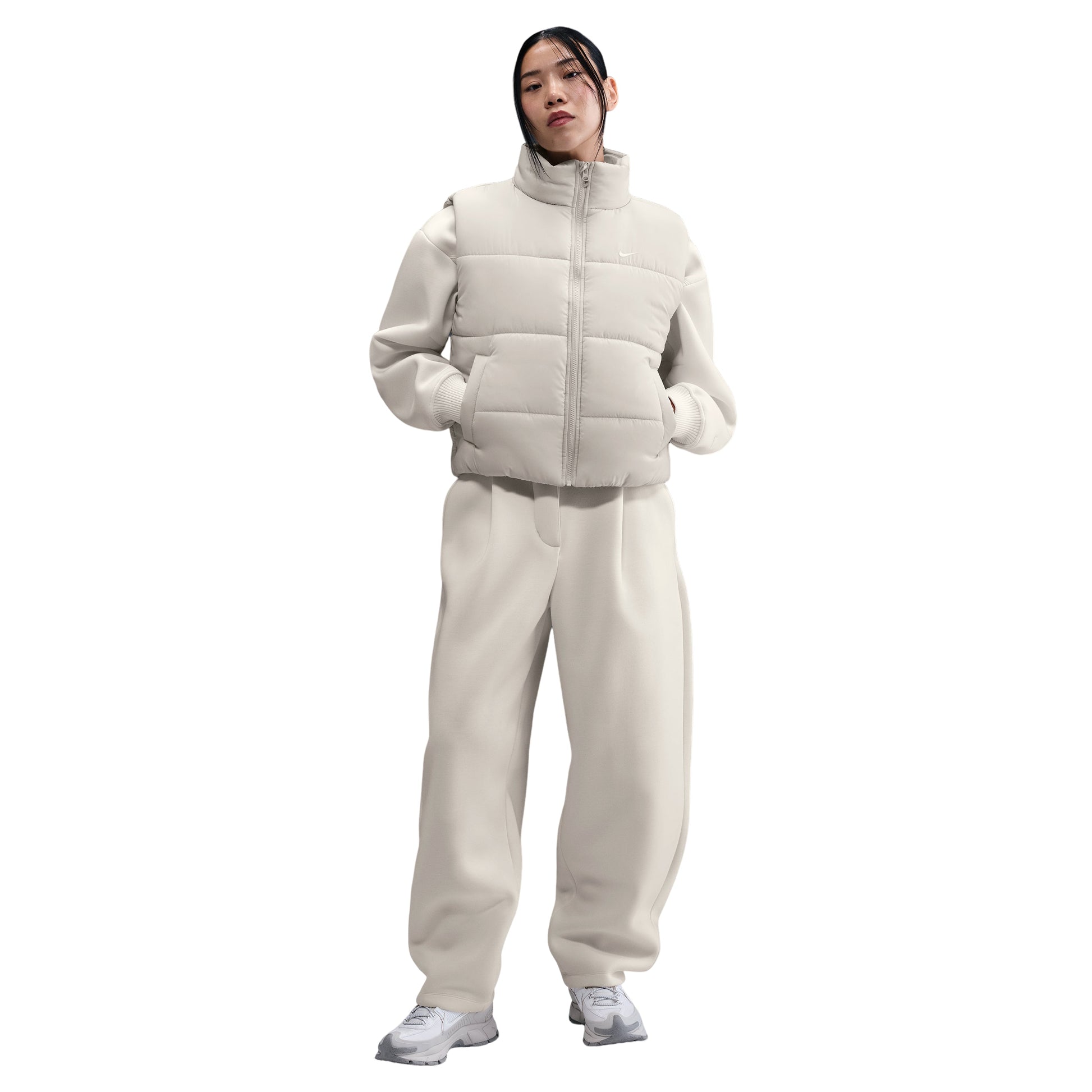 (WMNS) Nike Sportswear Classic Puffer Therma-FIT Loose Vest 'Light Bone White' FZ5923-072