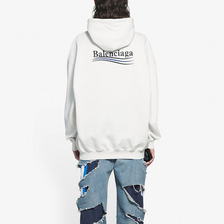 (WMNS) Balenciaga FW21 Political Campaign Printing Hoodie White 578135TKVI99084