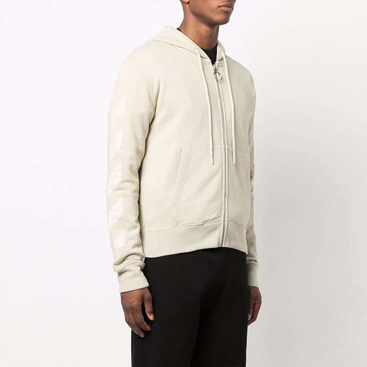 Off-White FW21 Logo Arrow Zipper Ordinary Version Beige OMBE001F21FLE0031717