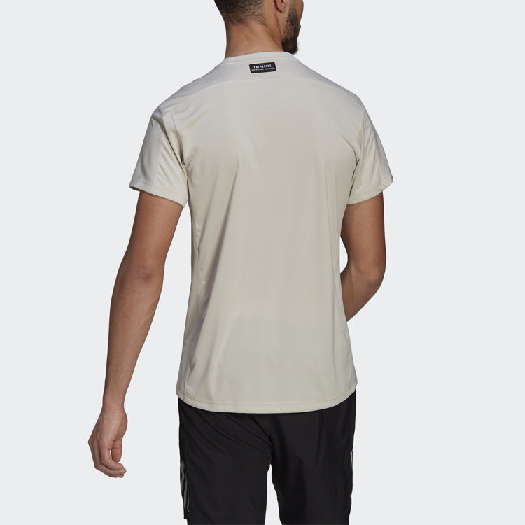 adidas Rfo Gpx Tee M Logo Printing Running Sports Short Sleeve Bauxite Brown GJ6456