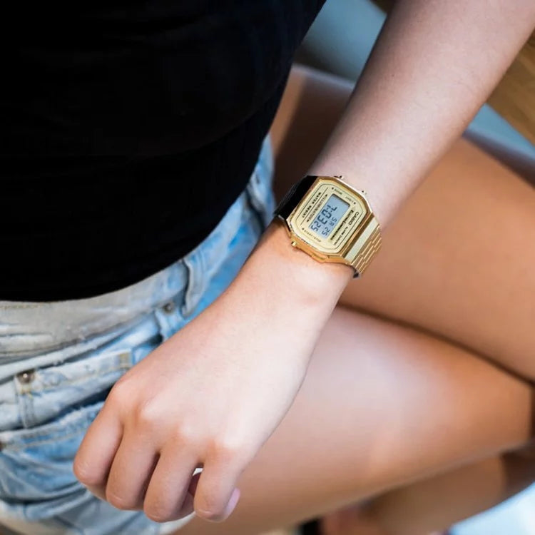 Casio Standard Digital Cube Watch 'Silver Gold' A168WG-9W