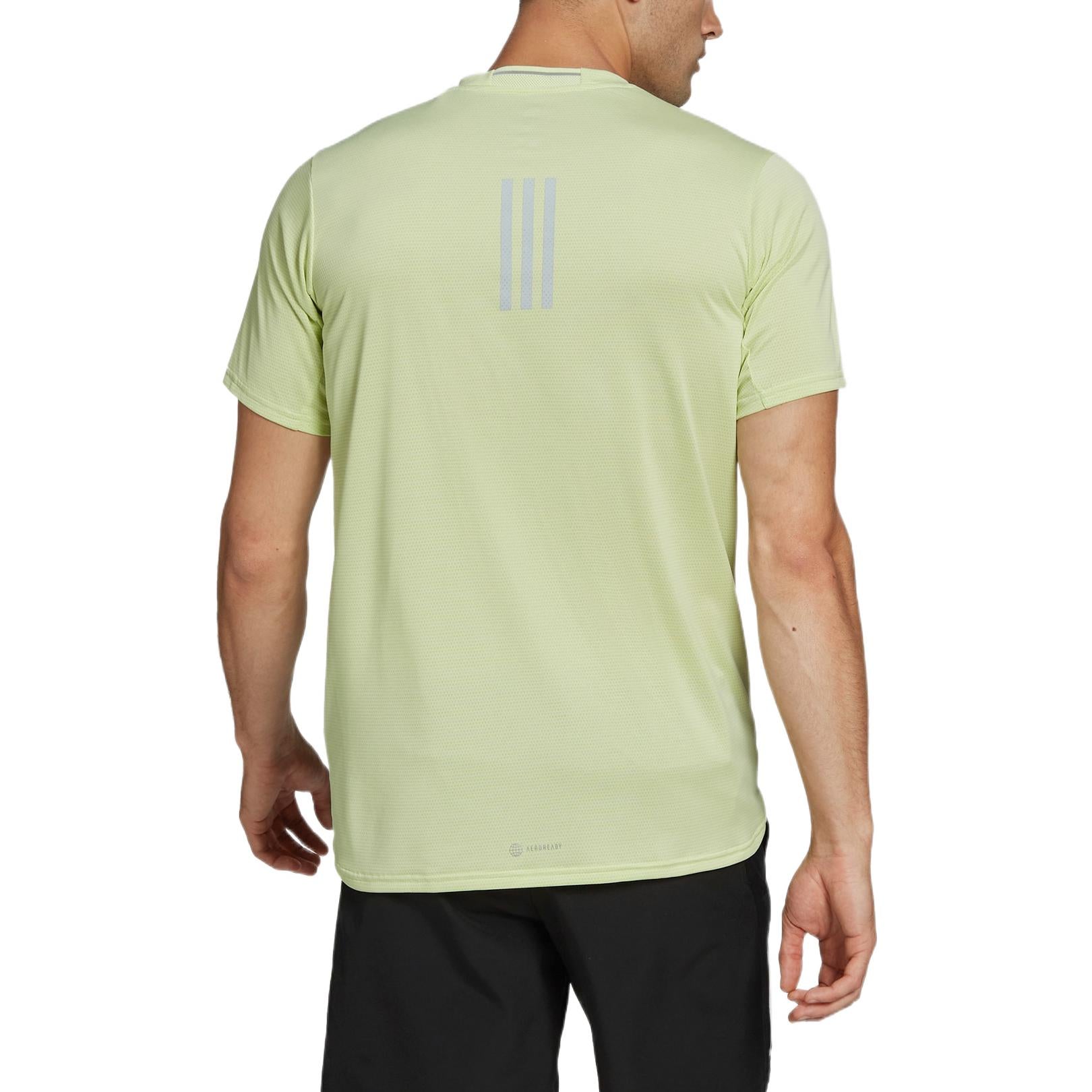 Men's adidas Solid Color Logo Sports Round Neck Short Sleeve Acid Green T-Shirt HC9829