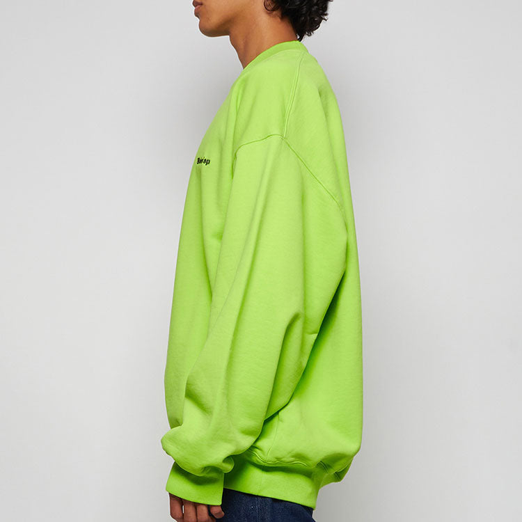 Balenciaga Contrasting Logo Sweatshirt 'Lime' 671125TKVB57072