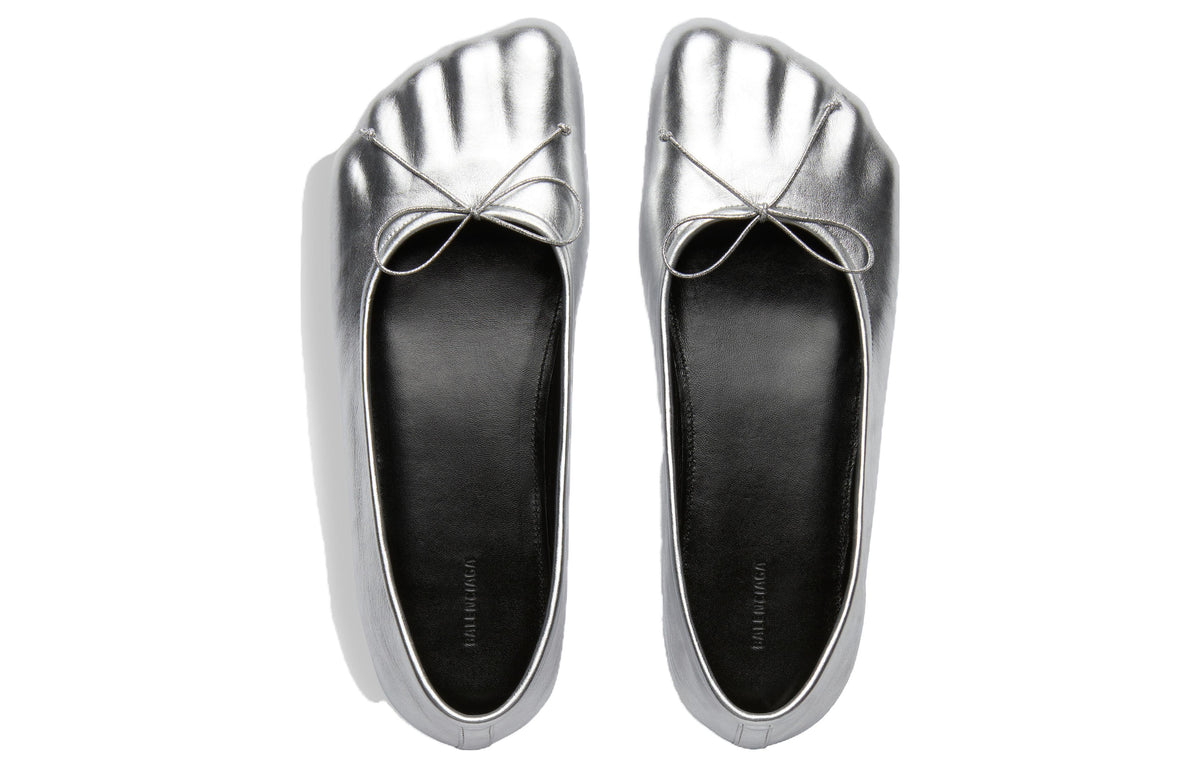 (WMNS) Balenciaga Anatomic Ballerina Shoes 'Silver Shiny Soft Sheepskin' 714260WBFA18001